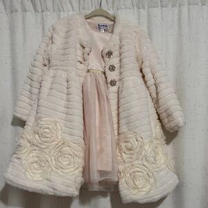 Blueberi Cream Furry Coat and Dress